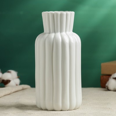 Ваза «Ингер», 20×10 см, керамика, белая