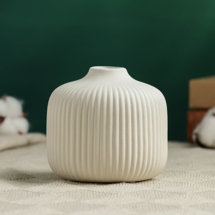 Ваза «Ингер», 10×10 см, керамика, белая - Фото 1