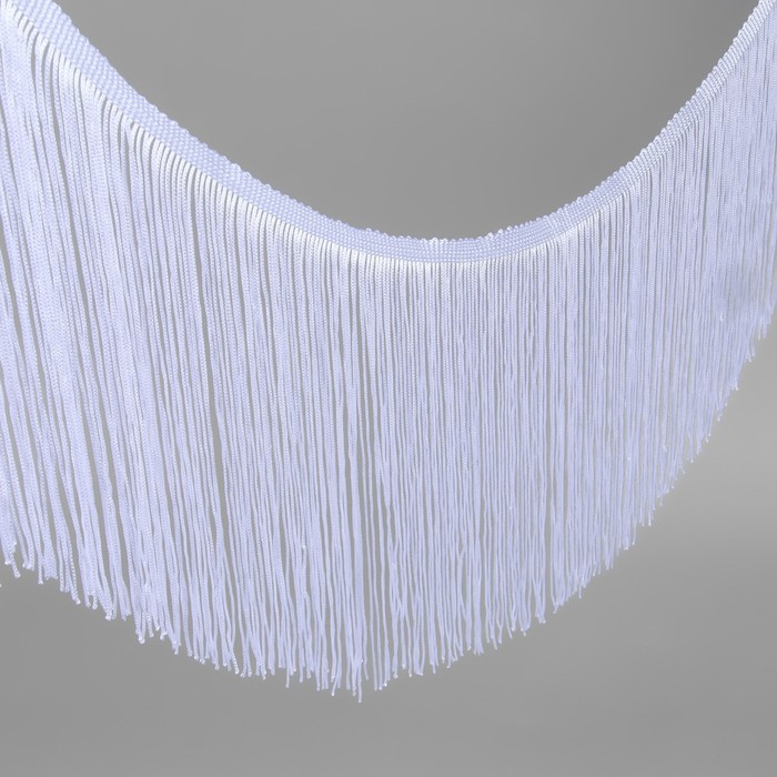 Тесьма декоративная «Бахрома», 20 см, 5±0.5 м, белая - Фото 1