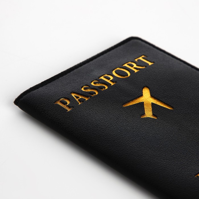 Обложка для паспорта, багажная бирка, цвет чёрный