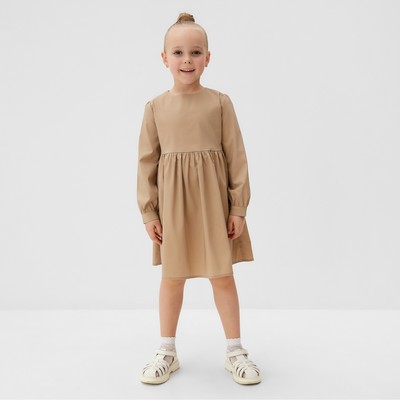 Платье для девочки MINAKU: Basic Line, бежевое, рост 92-98 см