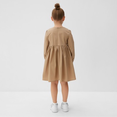 Платье для девочки MINAKU: Basic Line, бежевое, рост 92-98 см