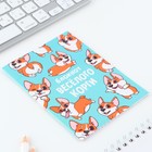 Блокнот А6, 12 листов, в клетку "Корги" - фото 24400353