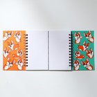 Двойной блокнот на гребне, мягкая обложка, размер 15х12см, 48 л «Корги» - фото 23277628