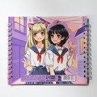 Блокнот двойной на гребне, мягкая обложка, размер 15×12 см, 48 л «Аниме» - Фото 4