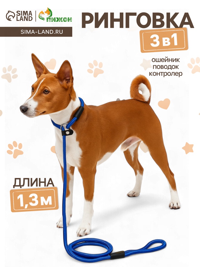Ринговка для собак, 130×0.8 см, синяя - Фото 1