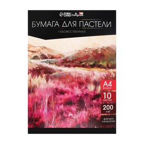 Бумага для пастели А4, 10 листов, "Пейзаж", бумага слоновая кость, ГОЗНАК, тиснение "скорлупа", блок 200 г/м2, в папке (комплект 2 шт)