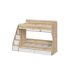 Кровать двухъярусная «Геометрия 2», с лесенкой, спальное место 800×1800 мм, 2258×842×1611 мм, цвет делано светлый/белый - Фото 1