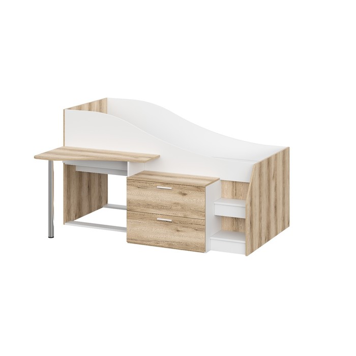 Кровать – чердак «Геометрия 3», 1932×1382×1076 мм, цвет делано светлый/белый - Фото 1