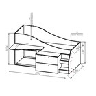 Кровать – чердак «Геометрия 3», 1932×1382×1076 мм, цвет делано светлый/белый - Фото 2
