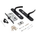 Замок врезной АЛЛЮР ЗВ 7-132/85 BL, с ручкой, матовый черный  (артикул 10218856)  большой выбор товаров оптом и в розницу по низким ценам с доставкой