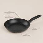 Сковорода SL Home, d=24, h=4.7 см, кованый алюминий, антипригарное покрытие, индукция, чёрная - Фото 2