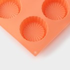 Форма для выпечки Доляна «Конди», силикон, 29×17×2,1 см, 8 ячеек (d=6 см),  цвет оранжевый - Фото 4