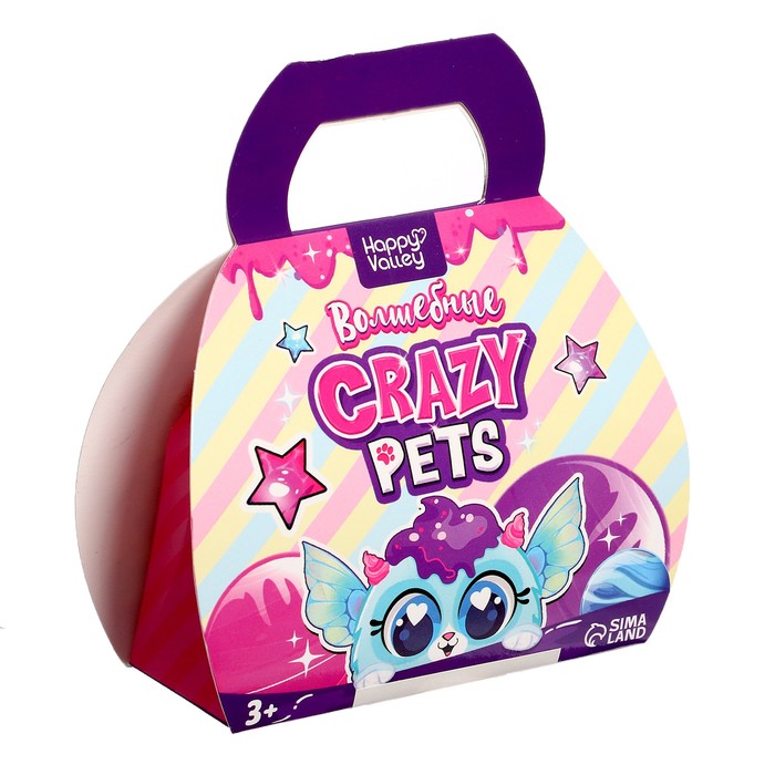 Игрушка-сюрприз «Волшебный» Crazy Pets, с наклейками, голубой, МИКС - фото 1909403708