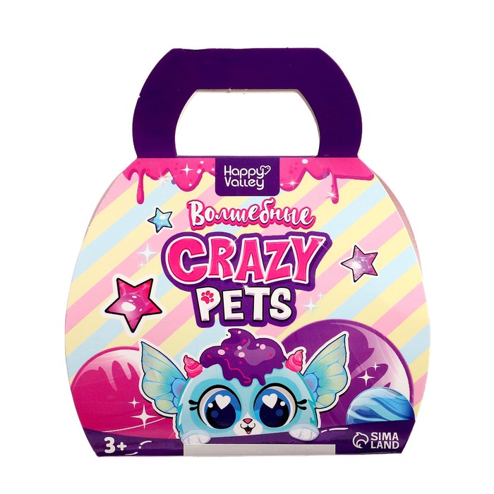 Игрушка-сюрприз «Волшебный» Crazy Pets, с наклейками, голубой, МИКС - фото 1909403709