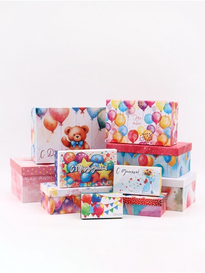Набор коробок 10 в 1 «С Днем Рождения!», 30.5×20×13 - 12×6.5×4 см