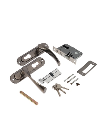 УЦЕНКА Замок врезной LOCKLAND Rd=004, с ручкой, цвет черный никель