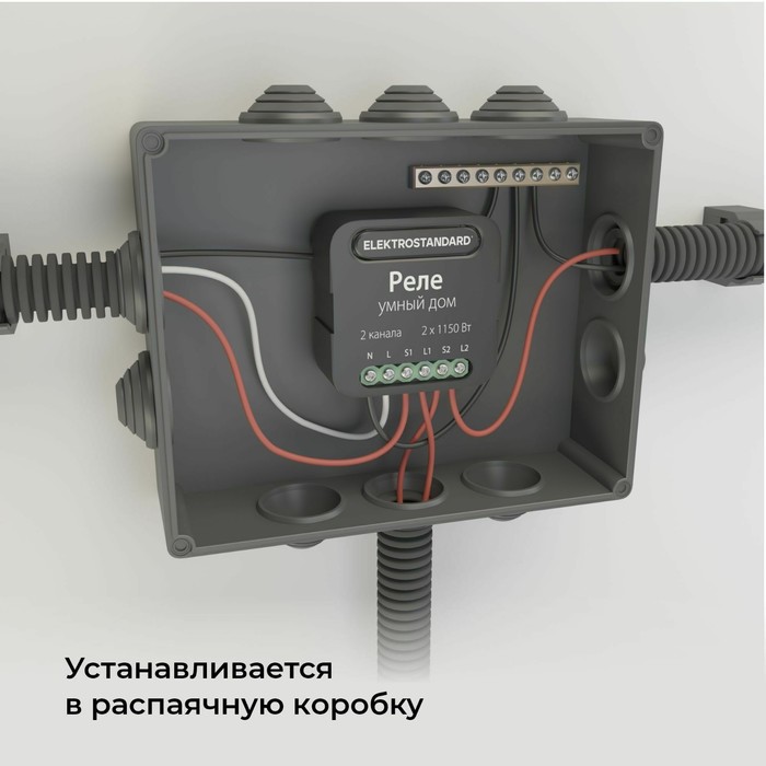 Реле Wi-fi Elektrostandard, 46x18x46 мм, IP20, цвет чёрный - фото 1909404444