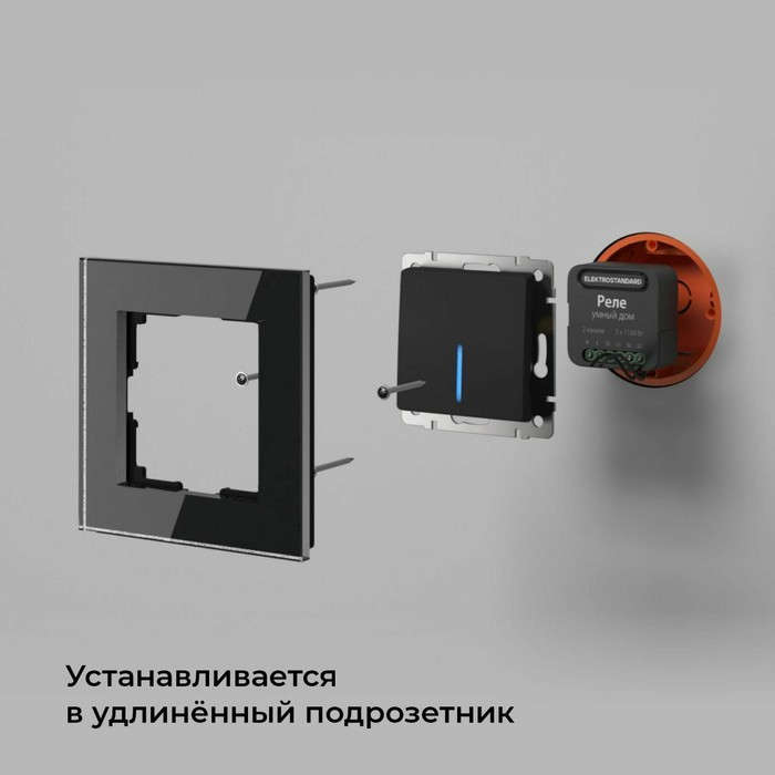 Реле Wi-fi Elektrostandard, 46x18x46 мм, IP20, цвет чёрный - фото 1909404445