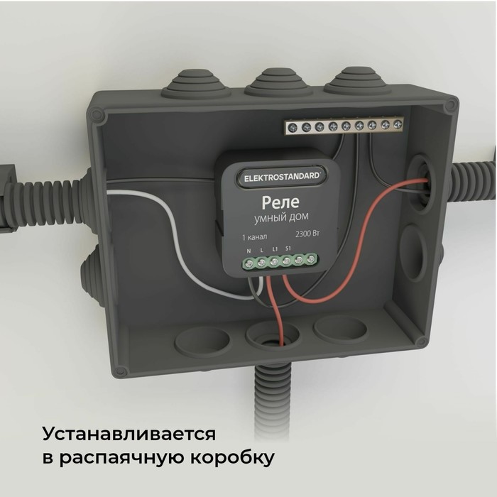 Реле Wi-fi Elektrostandard, 2300 Вт, 46x18x46 мм, IP20, цвет чёрный - фото 1909404456