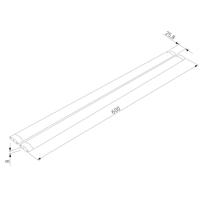 Подсветка мебельная Elektrostandard, Kit LED 12 Вт, 600x27x8 мм, IP20, цвет серебряный - фото 1905033660