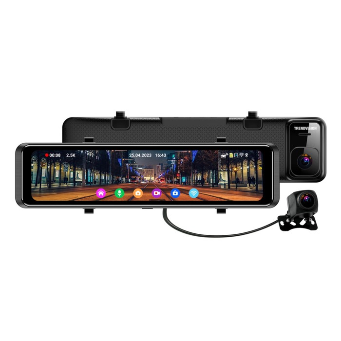 Видеорегистратор-зеркало TrendVision MR-1100, 2 камеры, Full HD, 1920х1080, 290х70 мм - Фото 1