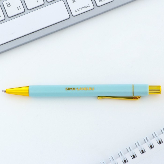 Ручка шариковая синяя паста 0.7 мм «Самая лучшая» пластик с тиснением на корпусе - фото 1907941777