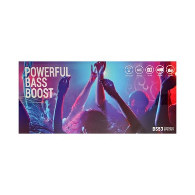 Портативная колонка Hoco BS53, 3600 мАч, BT5.1,20 Вт*2, TF card,USB, AUX, FM-радио, чёрная