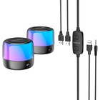 Портативная колонка Borofone BP12, 2 в 1, 10 Вт, кабель 1.36 м, BT 5.2, AUX, чёрная - Фото 6