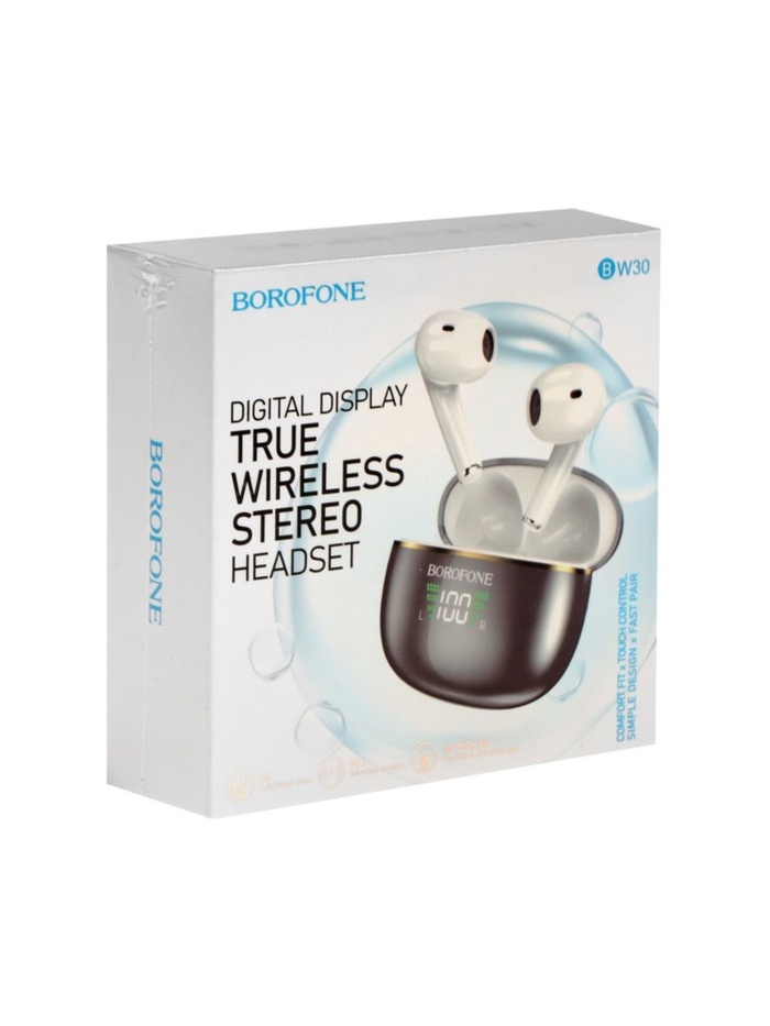 Наушники беспроводные Borofone BW30, TWS, вкладыши, Bluetooth 5.3, 30/200 мАч, серые - фото 51735109 Наушники беспроводные Borofone BW30, TWS, вкладыши, Bluetooth 5.3, 30/200 мАч, серые - фото 51735109