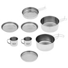 Набор посуды Maclay, походный: 2 кружки, 2 миски, сковорода, 2 кастрюли, нержавеющая сталь - фото 4346869