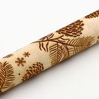 Скалка деревянная с узорами «Шишки» для выпечки, 30 см - фото 8048394