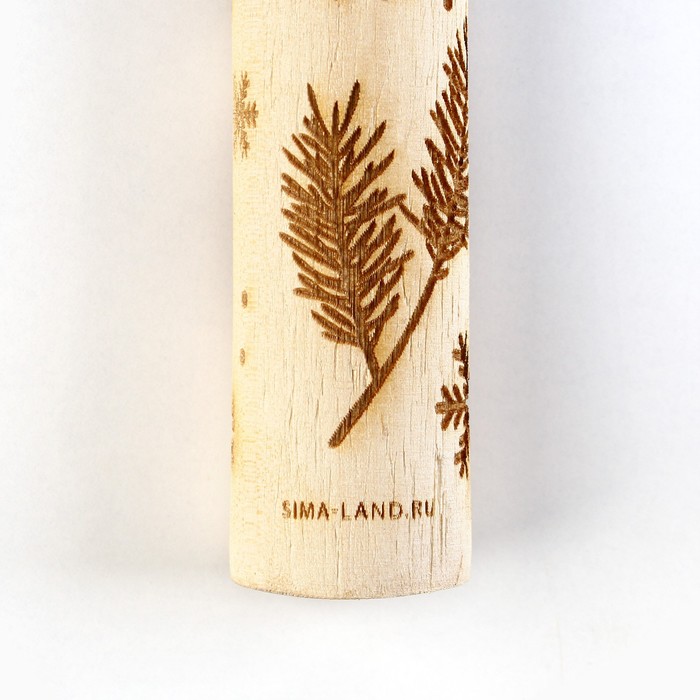 Скалка деревянная с узорами «Шишки» для выпечки, 30 см - фото 1907941924