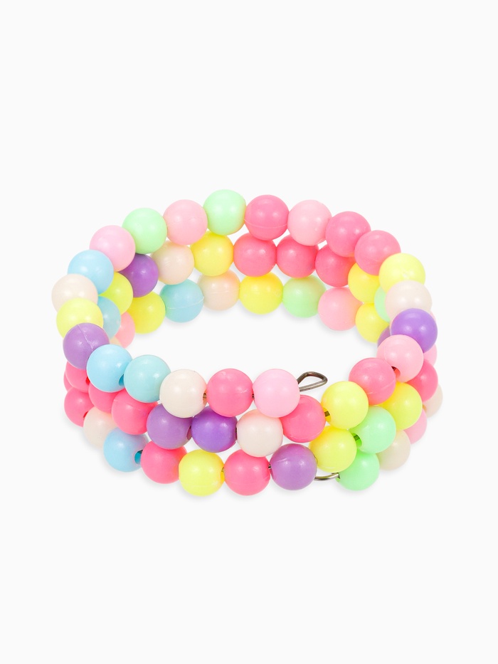 Браслет-пружинка детский «Выбражулька» бусинки, d=6 см три ряда, цветной