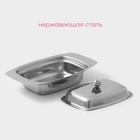 Маслёнка Доляна, 19.5×12 см, нержавеющая сталь, хромированная - Фото 2