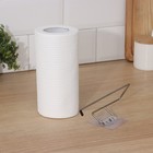 Салфетки в рулоне многоразовые безворсовые в наборе с держателем Доляна, 100 шт., 20×20 см, белые - Фото 2