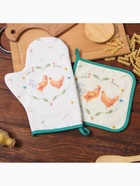 Набор кухонный «Этель. Курочка и петух»: варежка-прихватка 20×28 см, прихватка 19×19 см,100% хлопок - Фото 3