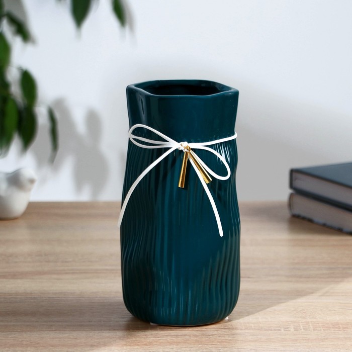 Ваза «Блез», h=20.5 см, керамика, зелёная - Фото 1