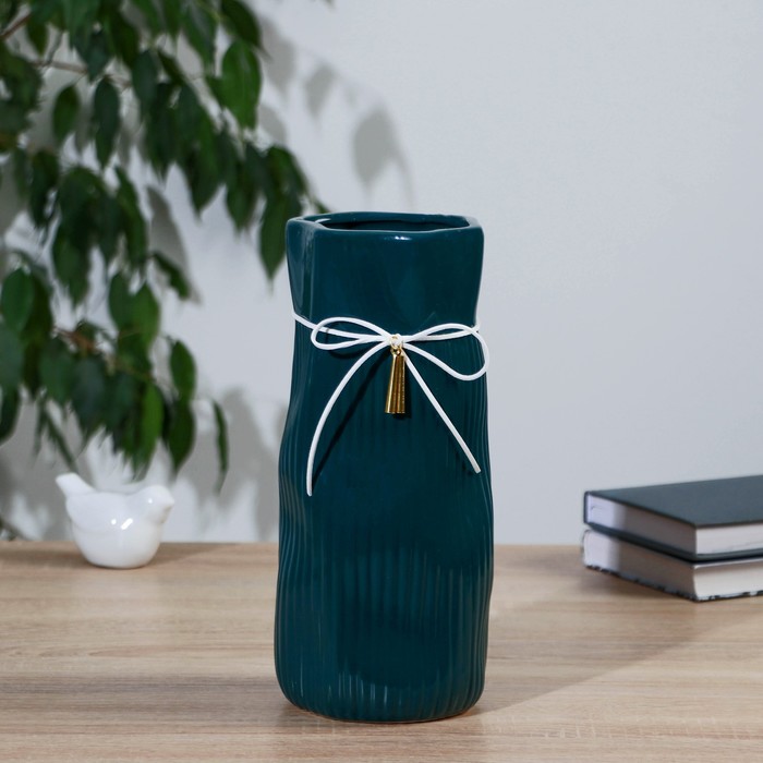 Ваза «Блез», h=26.5 см, керамика, зелёная - Фото 1