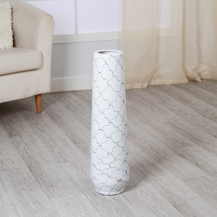 Ваза напольная «Рогнеда», h=60 см, керамика, белая - Фото 1