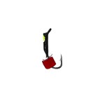 Мормышка Столбик чёрный, лайм глаз + куб красный, вес 0.25 г - Фото 2