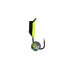 Мормышка Столбик чёрный, лайм брюшко + шар радуга, вес 0.5 г - Фото 2