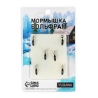 Мормышка Столбик чёрный, белые полоски + шар серебро, вес 0.65 г - Фото 4