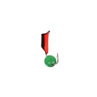 Мормышка Столбик чёрный, красное брюшко + шар кошачий глаз, вес 0.6 г - Фото 2