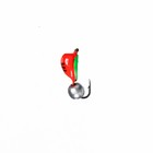 Мормышка Жук красный, чёрная полоска, зелёное брюшко + шар серебро бензин, вес 1.4 г - Фото 2
