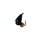 Мормышка Хрень чёрная, зелёный глаз + шар золото, вес 0.68 г - Фото 2