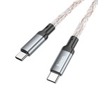 Кабель Hoco U112, Type-C - Type-C, 3 A, 1 м, светящийся, cерый - фото 51490775 Кабель Hoco U112, Type-C - Type-C, 3 A, 1 м, светящийся, cерый - фото 51490775