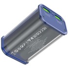 Внешний портативный аккумулятор Hoco J105, 10000 мАч, 3 А, 2USB/Type-C/Lightning/MicroUSB, синий - Фото 3