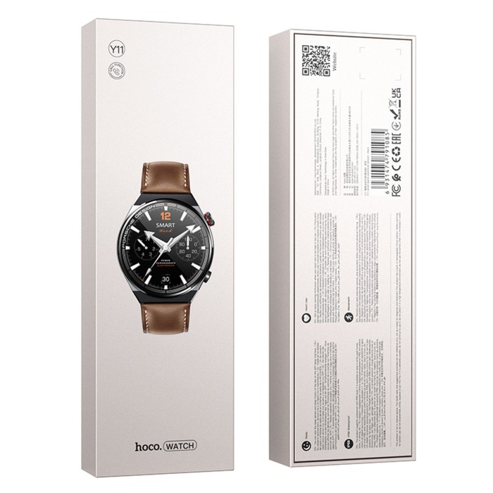 Смарт-часы Hoco Y11, 1.5", 360x360, IP68, BT5.0, 320 мАч, чёрные