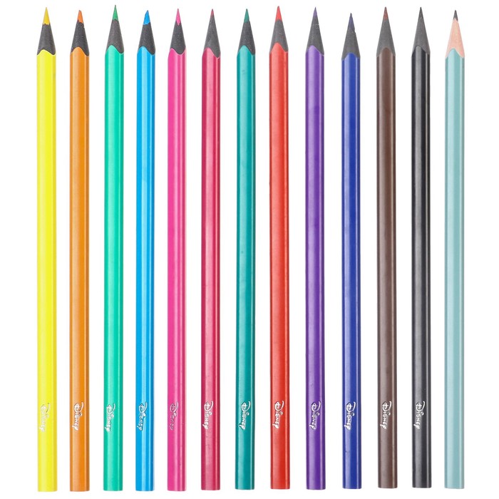 Карандаши цветные 12 цветов "Эльза" + чернографитный карандаш, Холодное сердце